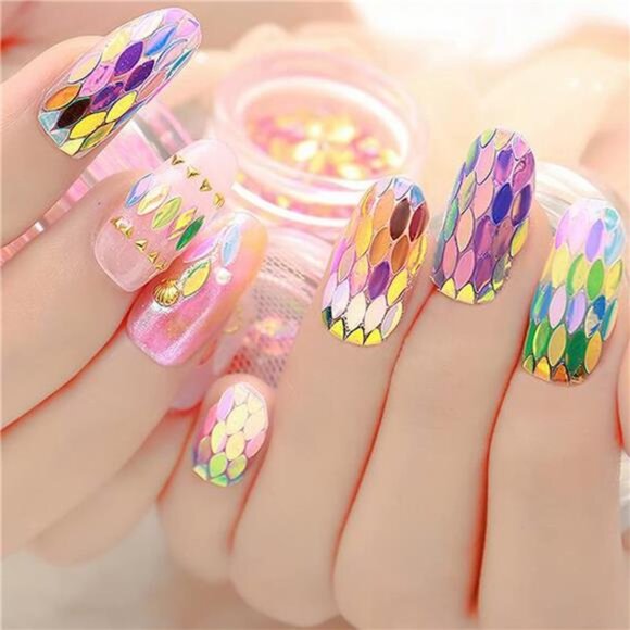 12 Colors Leaf Nail Art Glitter Sequins, Holographic 3D Leaves Nail Art Flakes - Picture 5 of 7